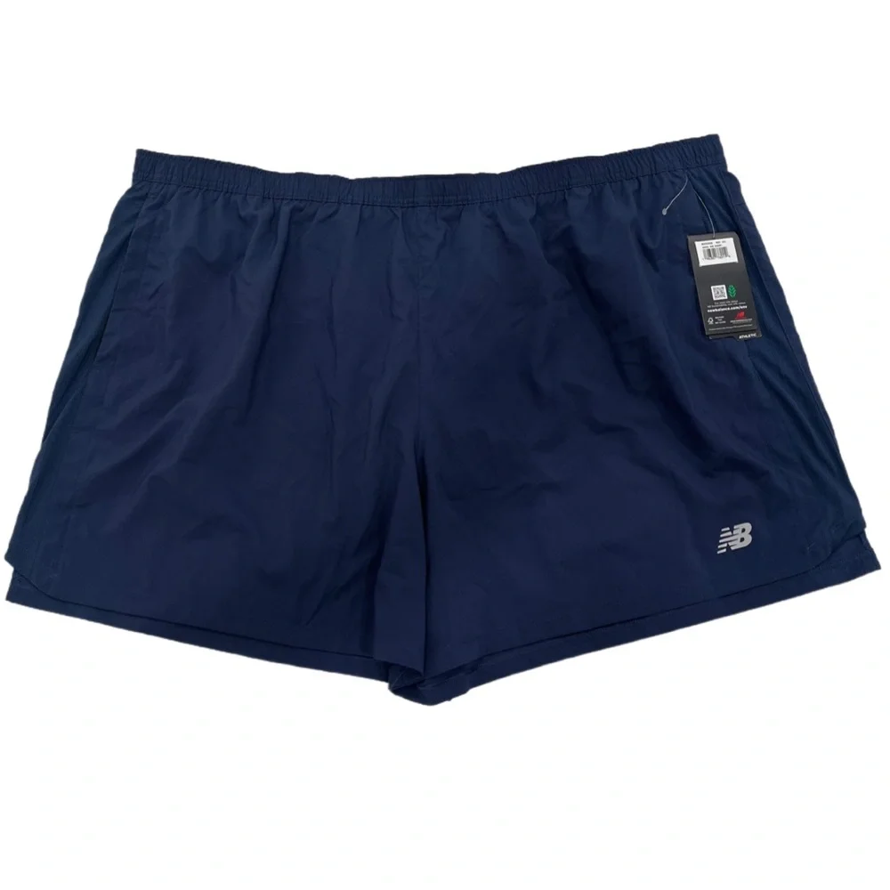 New Balance | Mens Accelerate 5in Blue Athletic Running Dry Fit Shorts 4XL NWT - Picture 2 of 6